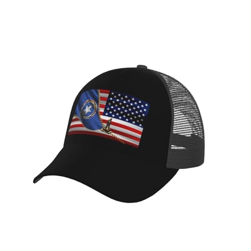 Bandera De Estados Unidos Y Bandera De Las Marianas Unisex Gorra De Béisbol Cómoda Sombrero Protección UV Snapback Cap para Aire Libre Senderismo Running