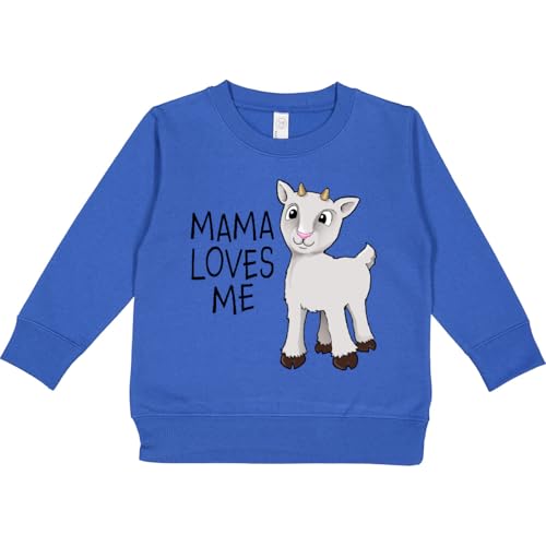 inktastic Mama Loves Me- Cute Goat Toddler Sweatshirt 3T Royal 34abd