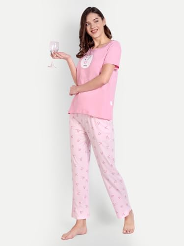 Image of Bedtime story Cotton Night Suit for Women Girls | Women's Cotton Printed Pant & Top Night Suit Set Pyjama Set Sleepwear Nightwear Nightdress Loungewear