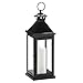 Gallery of Light Glossy Black Metal Candle Lantern, 17.5 inches