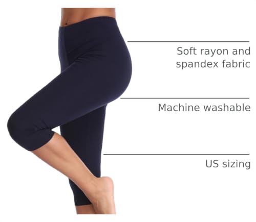 Image of Kotii Women's Lightweight Soft Capri Leggings Crop Leggings 3 /4 Stretch Yoga Pants