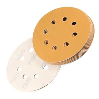 Utoolmart 80 Grit Sanding Discs - 5 Inch 8 Hole Hook & Loop For Random Orbit Sander, 10 Pack