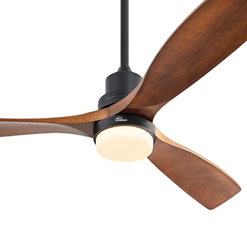 Sofucor 52 inches Ceiling Fans Indoor with Light 3 Wood Walnut Reversible Blades Controlled by Remote Glass Lampcover Sofucor 52 inches Ceiling Fans Indoor with Light 3 Wood Walnut Reversible Blades Controlled by Remote Glass Lampcover