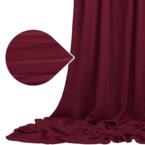 10 Yard Burgundy Gauze Cheesecloth Craft Fabric for DIY Wedding Arch Draping, Ceiling Drape, Table Runner, Curtain, Cloth Napkin, Craft Gauze Fabric for Background Party Banquet Wedding Decor