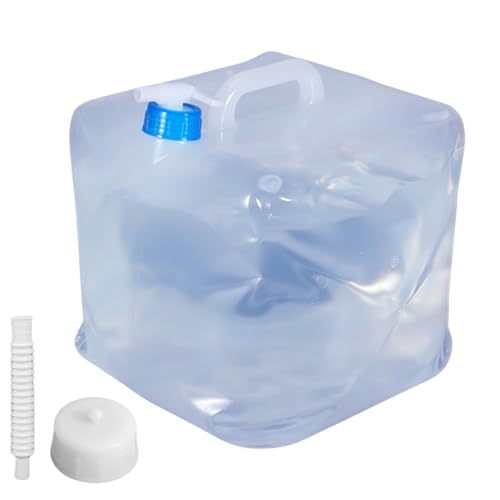 Bidón de agua plegable de 15 litros: depósito de agua plegable LEKEFETO sin BPA, contenedor de almacenamiento de agua, botella de agua con grifo asa para camping, senderismo y preparación para