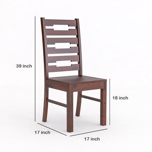 Image of Sheesham Wooden 4 Seater Dining Table with Chairs Dining Set for Dining Room - Wooden Dining Table 4 Seater Modern Dining Table Set of 4 for Hotel Restaurant (Design 39)