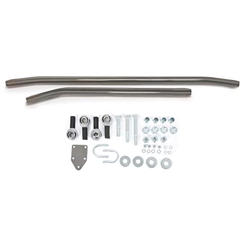 Kojem Crossover Steering Kit Compatible with 1984-2006 Jeep Cherokee XJ/Grand Cherokee ZJ/Comanche MJ/Wrangler TJ/LJ w/Steering Stabilizer Bracket Steel Natural Color Replacement for J0048827