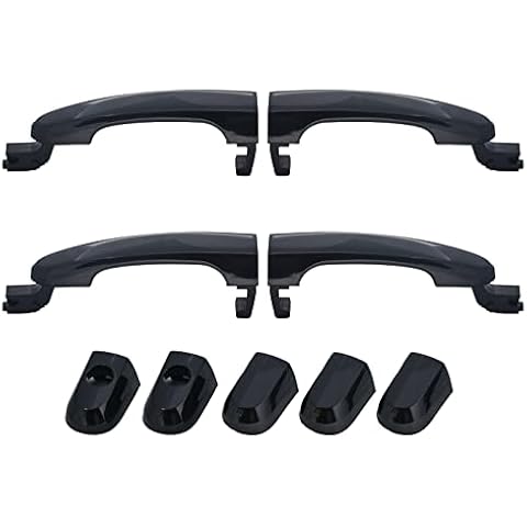 DEAL AUTO ELECTRIC PARTS New 4pcs Complete Left+Right Front+Rear Side Black Exterior Door Handles Replacement Kit Compatible With 05-10 Sportage Cover