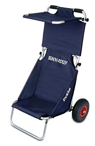 Preisvergleich Produktbild Eckla Beach Rolly mit Sonnendach, die ideale Transporthilfe (pannensicher Bereift, Blau)