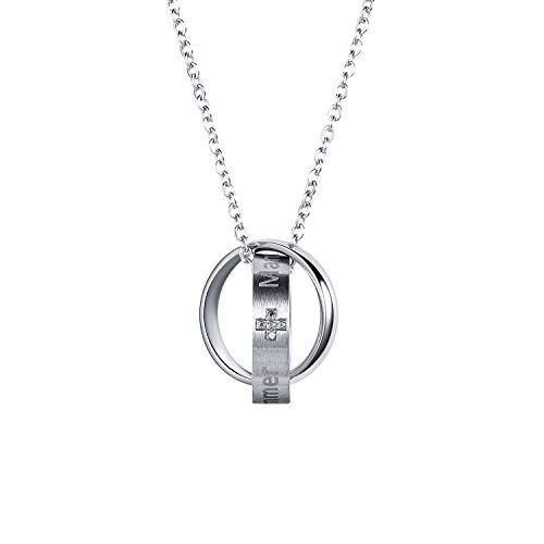 Elegel [Geschenk Zum Muttertag Edelstahl Halskette Damen Frauen Silber mit Anhänger Zirkonia mit Gravur Mama, Ich Liebe Dich Nie verfärben Cover