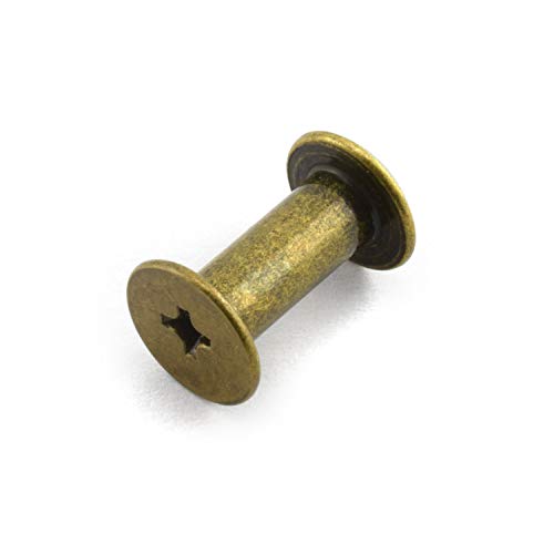 LQ Industrial - LQ Industrial 50pcs Chicago Screw Cross Head Phillips Drive Binding Screws Rivet Book Binding DIY Leather Craft Assembly Bolt 5x12mm Bronze