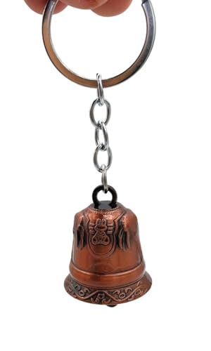 Image of Classic Antique Tibetan Temple Bell Shaped Keyring for Gift Gaurdian bell for Car Bike Bags Metal Key ring Key Chain Bag Charm Gift