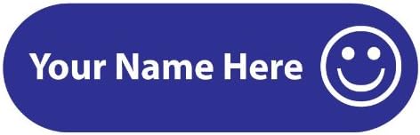 Stick on Name Labels, deep Blue Smiley 40 Pack with Over laminates. Available in Other fab Colours!