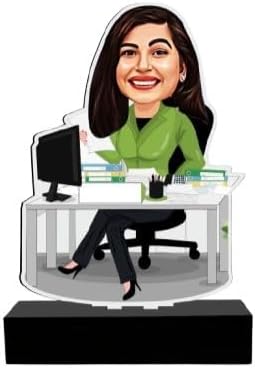 Personalized Gift for IT Employees - Caricature Standee With personalized caption Coolest gift for IT employees Unique corporate gift (Boss Queen)