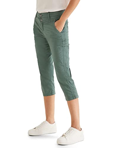 STREET ONE Damen A376301 3/4 Sommerhose, Soft Olive, 40W x 22L