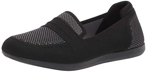 Clarks Womens Carly Charm Loafer, Black/Grey Knit, 7 Us #TOP24