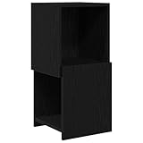 FWIKDUN Moderner Eckschrank in Schwarz Eichen-Optik 30.5x30x65cm aus Holzwerkstoff mit Eckvitrine und Wohnzimmer Eckvitrine für praktischen Stauraum