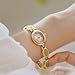 BESTKANG Elegant Women's Gold Vintage Bracelet Watch - Oval Dial Quartz Dress Watch - Waterproof Fashion Wristwatch for Women (B Gold White)