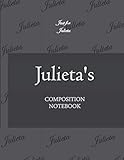  Julieta\'s Composition Notebook: Initial letter J, Just for Julieta Dot Notebook Lovely Gift for Woman, man ,Girl, boy and School, Black Cover 8.5\'\' x 11\'\', 100 pages