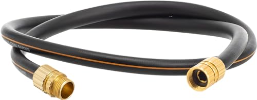Giraffe Tools Leader Hose 5/8" x 4ft, Custom Length, No Kink, Flexible, Leakproof Water Hose, Male Female Fittings, 600 Burst PSI, 4ft, Black Orange by Giraffe Tools - Used condition - US$17.86