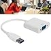 WOHPNLE VGA to USB, High Definition Video Output USB to VGA Adapter for Monitor Compact and Lightweight Computer Monitor Adapter for Work, Presentations, or Entertainment (White)