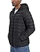 MAGCOMSEN Men's Lightweight Coats Packable Puffer Winter Jacket Zip Hoodie Insulated Puffy Coat for Hiking Travel Fall Thermal Jacket Men Black, XL