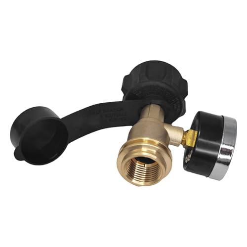Indicador de gas propano para tanques de gas propano (indicador de combustible LP), escala de tanque de gas propano transparente con código de color – Medidor de presión, detector de fugas de latón
