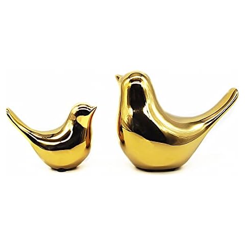 Fannuoncc Small Animal Birds Statues Home Decor Modern Style Gold Decorative Ornaments for Living Room, Bedroom,Cabinets, Office Desktop (2 Pack) Cover