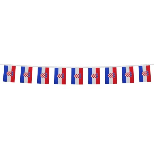 Image of AZ FLAG Croatia 6 meters BUNTING Flag 20 flags 9'' x 6'' - Croatian STRING flags 15 x 21 cm