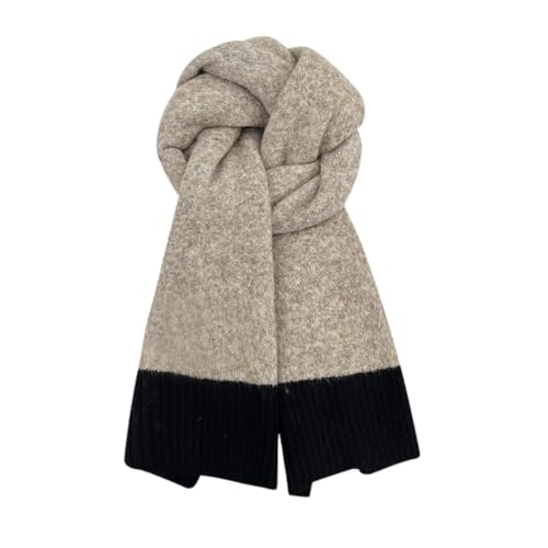 Julpsk Fashion Color Block Scarf Winter Soft Knitted Scarves for Unisex Adult