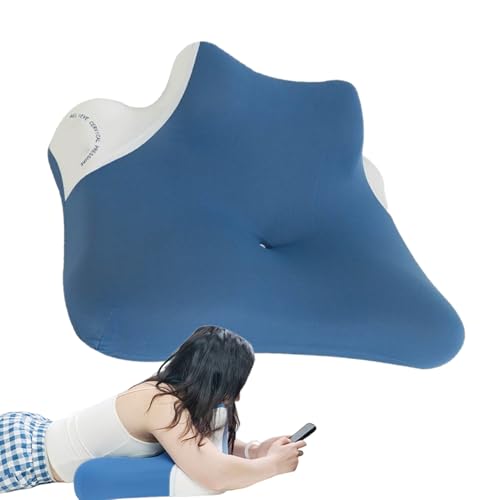 Almohada de lectura, cuña rellena de fibra sintética de 40 x 60 x 23 cm, soporte lumbar ergonómico para respaldo, reposo en cama y transpirable, cojín cervical para el cuello, cómoda almohada