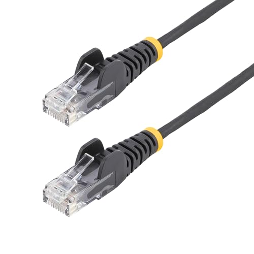 StarTech.com 3 m CAT6 Cable - Slim CAT6 Patch Cord - Black - Snagless RJ45 Connectors - Gigabit Ethernet Cable - 28 AWG (N6PAT300CMBKS)