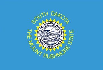 Indoor South Dakota State Flag with Gold Fringe