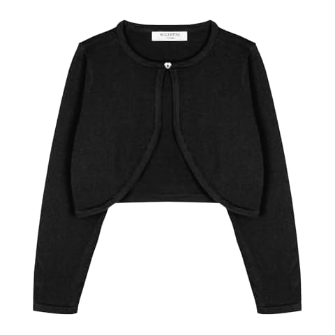 Bolerose Girls Long Sleeve Black Cardigan Cover