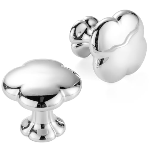 ASKANO 10 Pack 1-1/4 Inch Polished Chrome Cabinet Knobs Polished Chrome Drawer Knobs Chrome Cabinet Pulls 2502 Solid Kitchen Hardware for Cabinets Drawers Bedroom Dresser Bathroom Vanity Cupboard
