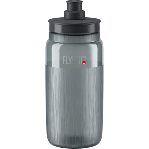 Image of Elite Fly Lightweight Cycling Bottle - Smoke, 550ml / Water Bidon Flask Drink Bicycle Cycle Biking Bike Road Racing Race Gym Triathlon Time Trial Super Corsa Fit Cage TT