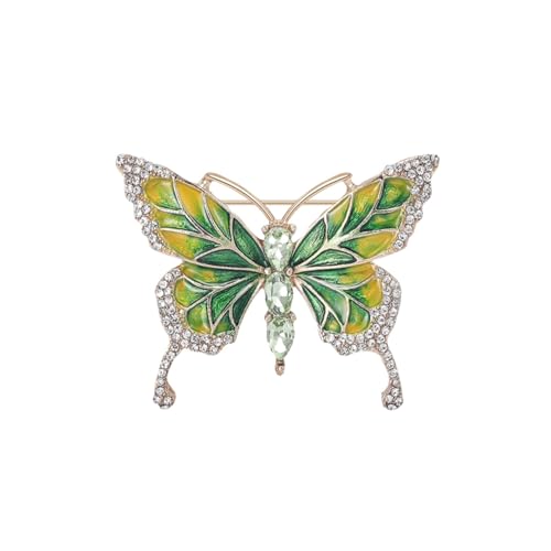 Image of Butterfly Crystal Rhinestone Brooch Pin for Women Colorful Glitter Pearl Bead Lapel Pins Hats Clothes Dress Accessories Jewelry