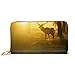 Produktbild JHGFG Mode Handtasche Reißverschluss Brieftasche Deer Forest Telefon Kupplung Geldbörse Abendkupplung Blockieren Leder Brieftasche Multi Card Organizer