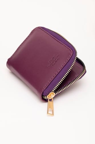 SHAKA Mor SHK63 Kartlıklı Bozuk Para Ve Kağıt Para Bölmeli Fermuarlı Şık Suni Deri Cüzdan - Görsel 2