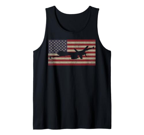 MQ-9 Reaper Guardian UAV Drone American Flag Tank Top