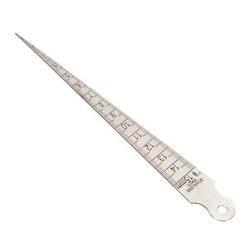 Cabilock Regla para Medir Huecos de Guitarra 1-15 Mm de Acero Resistente, Herramienta Portátil para Reparación y Ajuste del Puente, Instrumento Compacto para Luthiers y Músicos