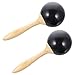 Generic 2 Stück Holz Maracas Holz Rasseln Ei Shaker Rumba Hand Percussion Sand Hammer Kinder Musical Party Favor Supplies Spielzeug (Schwarz)