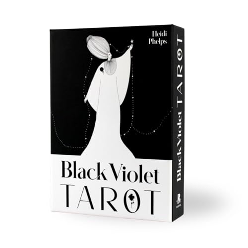 I.I.J タロットカード ブラック・バイオレット・タロット Black Violet Tarot モノクロ アールヌーボー ウェイト版 80枚 タロット占い 日本語解説書付き 正規品
