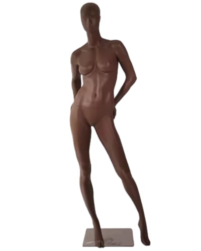 Manichino Manichino Donna Marrone da Esposizione - 180cm, Vetrina/ Design di Moda/ Negozi di Abbigliamento Modello di Busto, Manichino per Abiti a Rotazione Delle Braccia con Base