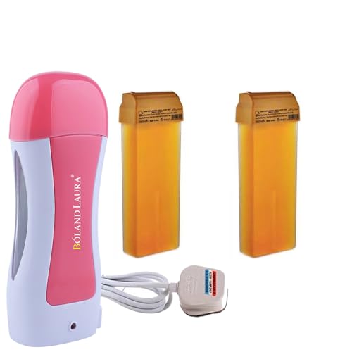 Hair Removal Wax Machine with 2 Italian Wax Rolls Pink and White Electric