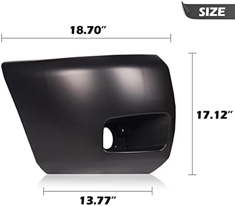 G-PLUS Front Bumper End Compatible with Chevy Silverado 1500 Front Right and Left Side Primed Face Bar Cap With Fog Llights Hole GM1004147 GM1005147 2007-2013,Black