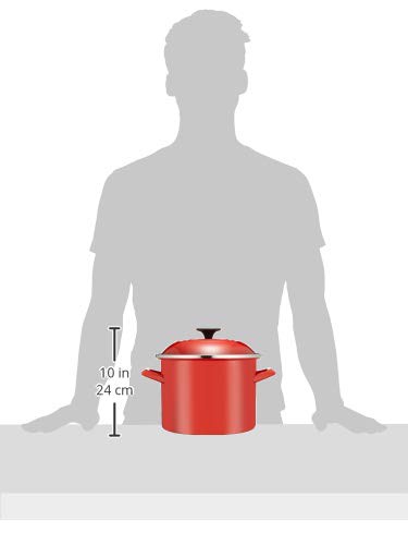 Le Creuset Enamel-On-Steel 6-Quart Covered Stockpot, Cerise (Cherry Red) #TOP4