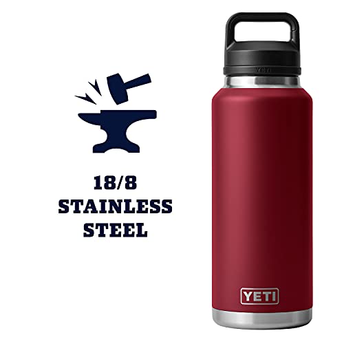 Image of YETI Rambler 46 oz Bottle, Leakproof, Vacuum Insulated, Stainless Steel with Chug Cap, Harvest Red