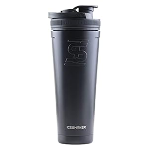 Ice Shaker Stainless Steel Shaker Bottle | 36oz, Black | Stays Cold for 30+ Hours | Insulated Cup with Twist-on Agitator | Odor-Free Shaker Cup for Protein Shakes, Water, Smoothies, Cocktails