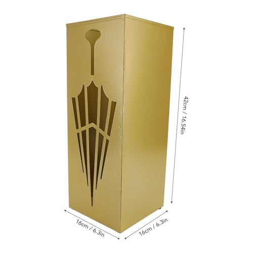 Tomedny Square Metal Umbrella Holder, Umbrella Stand Rack for Entryway with Hollow Pattern, Fast Drying Rack Holder for Office and Entryway (Gold) by Tomedny - Image 4